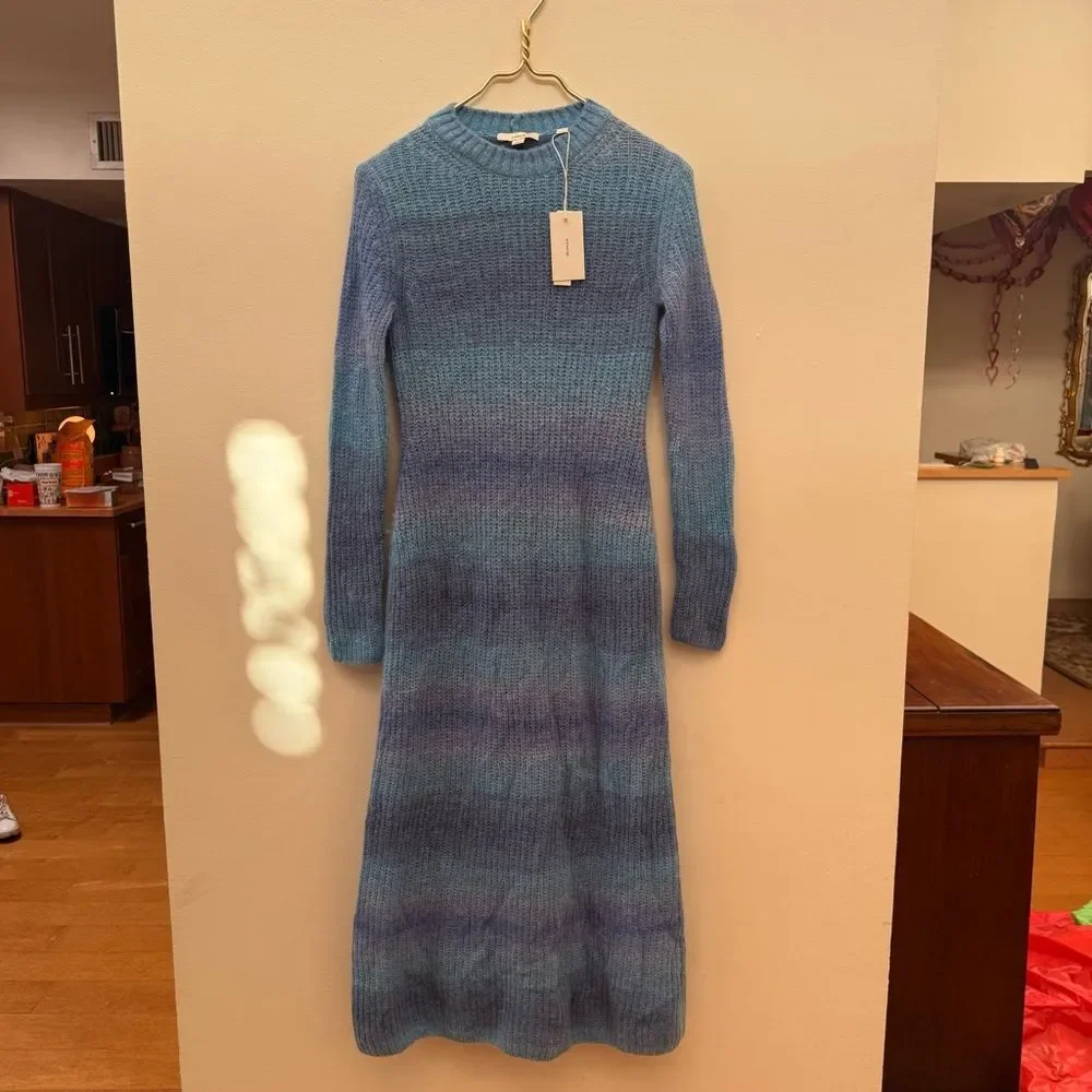 NWT Vince Space Dye Dress in Tide Combo Size XS Retail $565